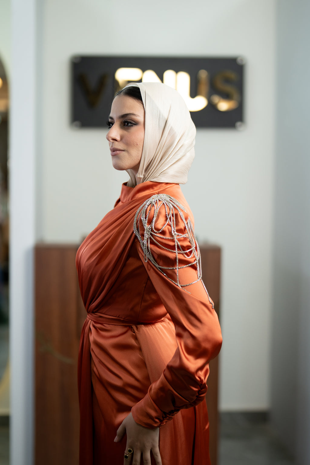 Valencia Dress - Coral Orange
