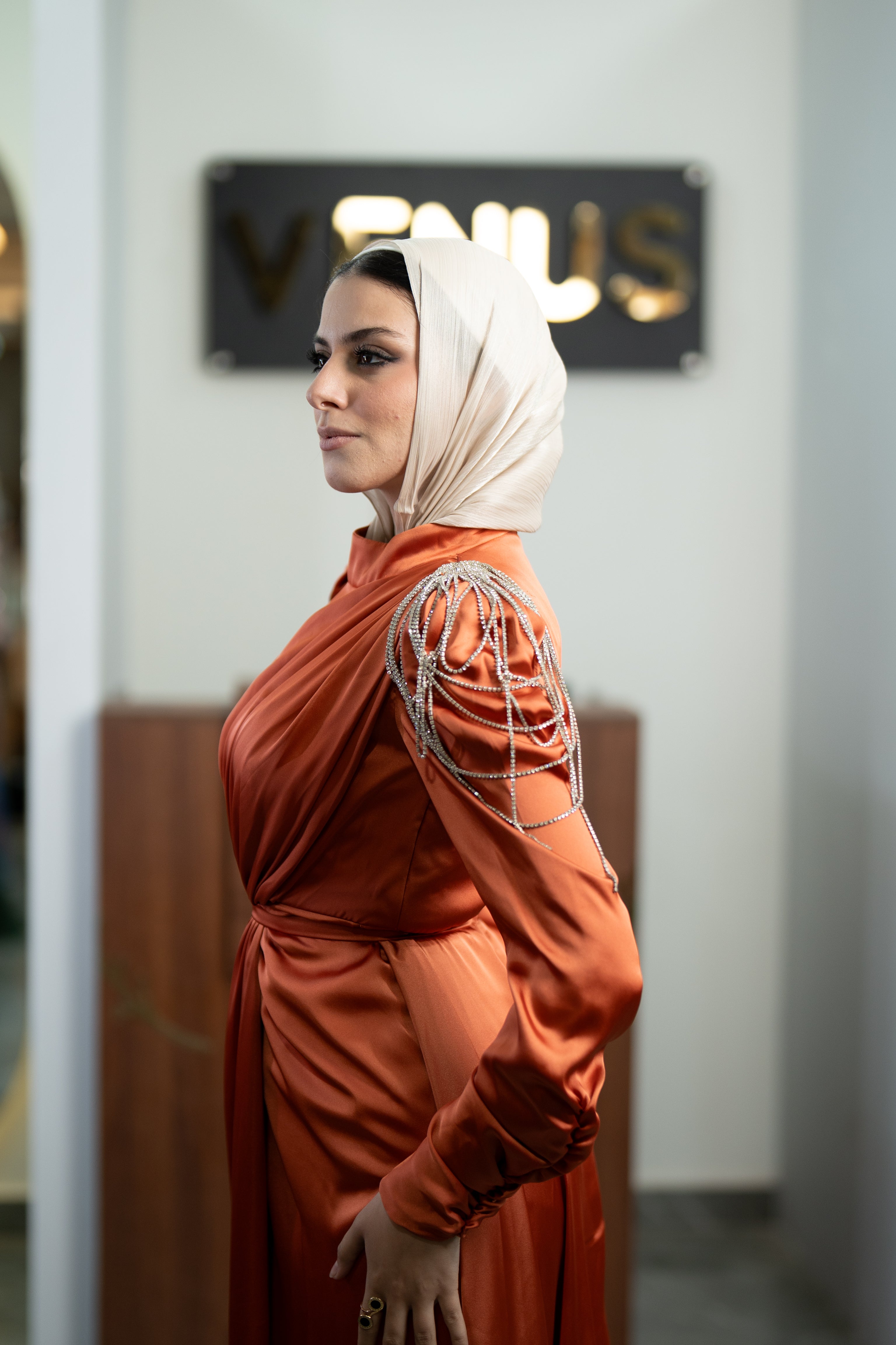 Valencia Dress - Coral Orange