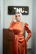 Valencia Dress - Coral Orange