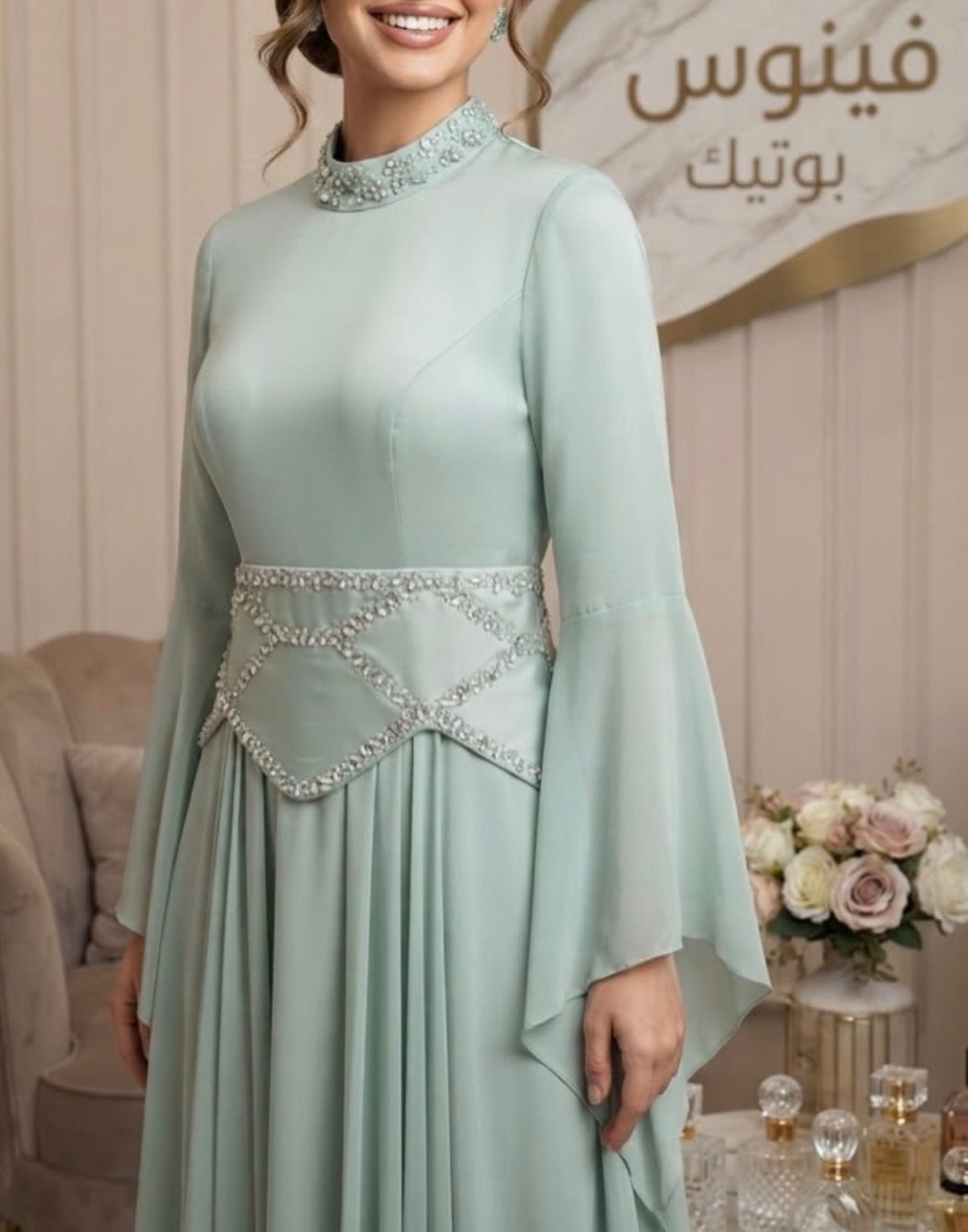 Crystal Dress-Sage