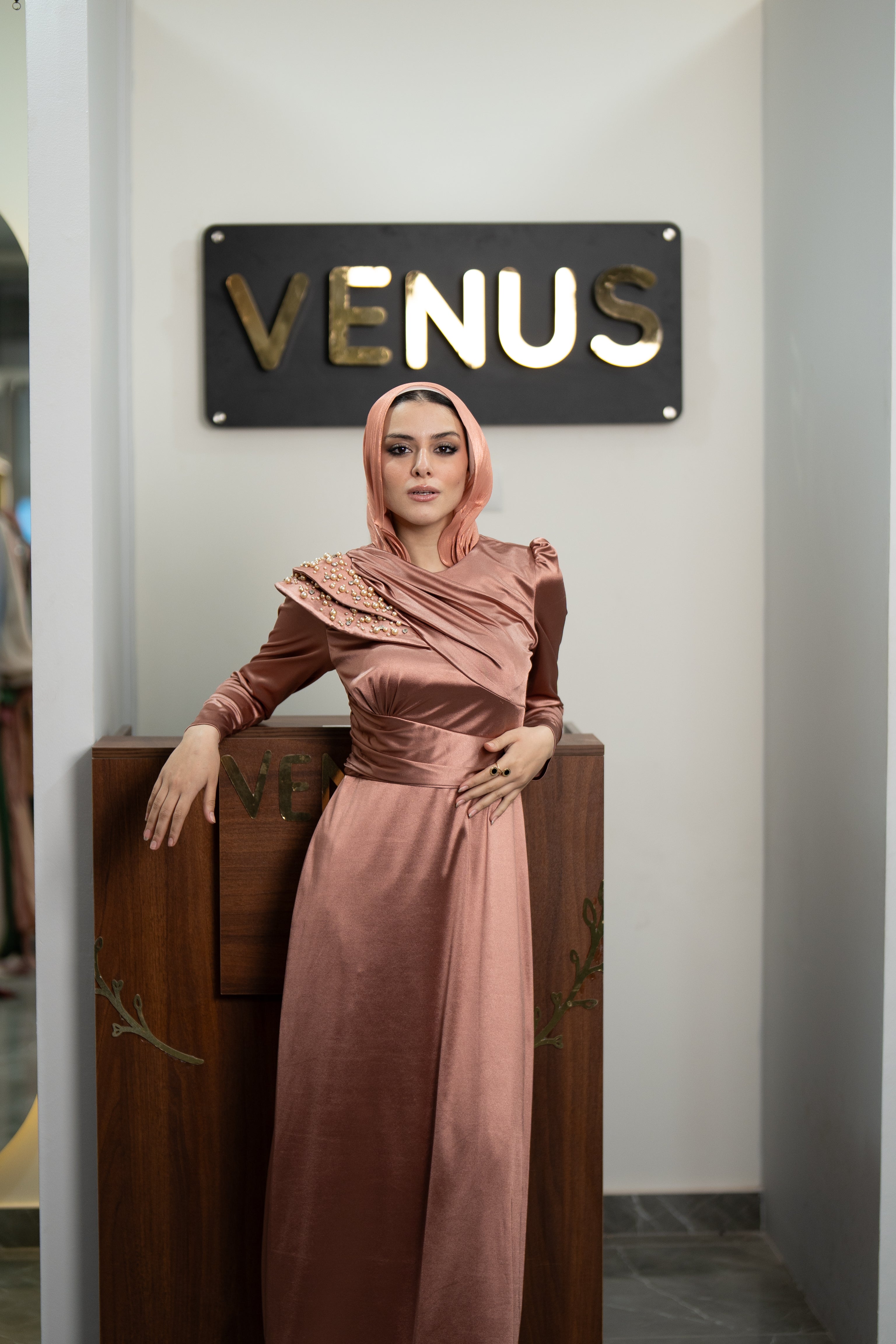 Aurelia Dress - Rose Gold