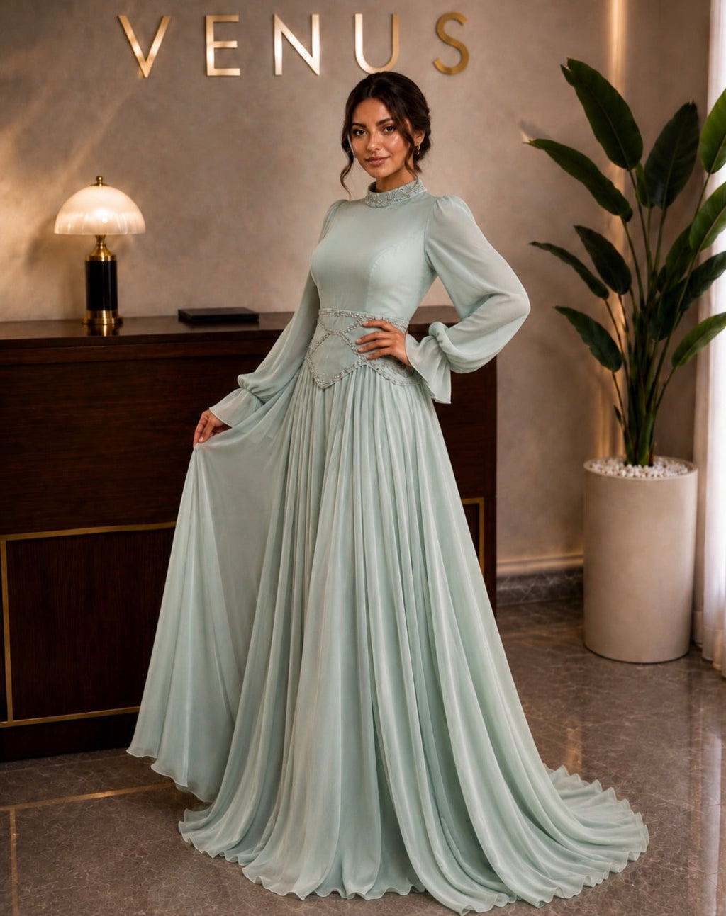Crystal Dress-Sage