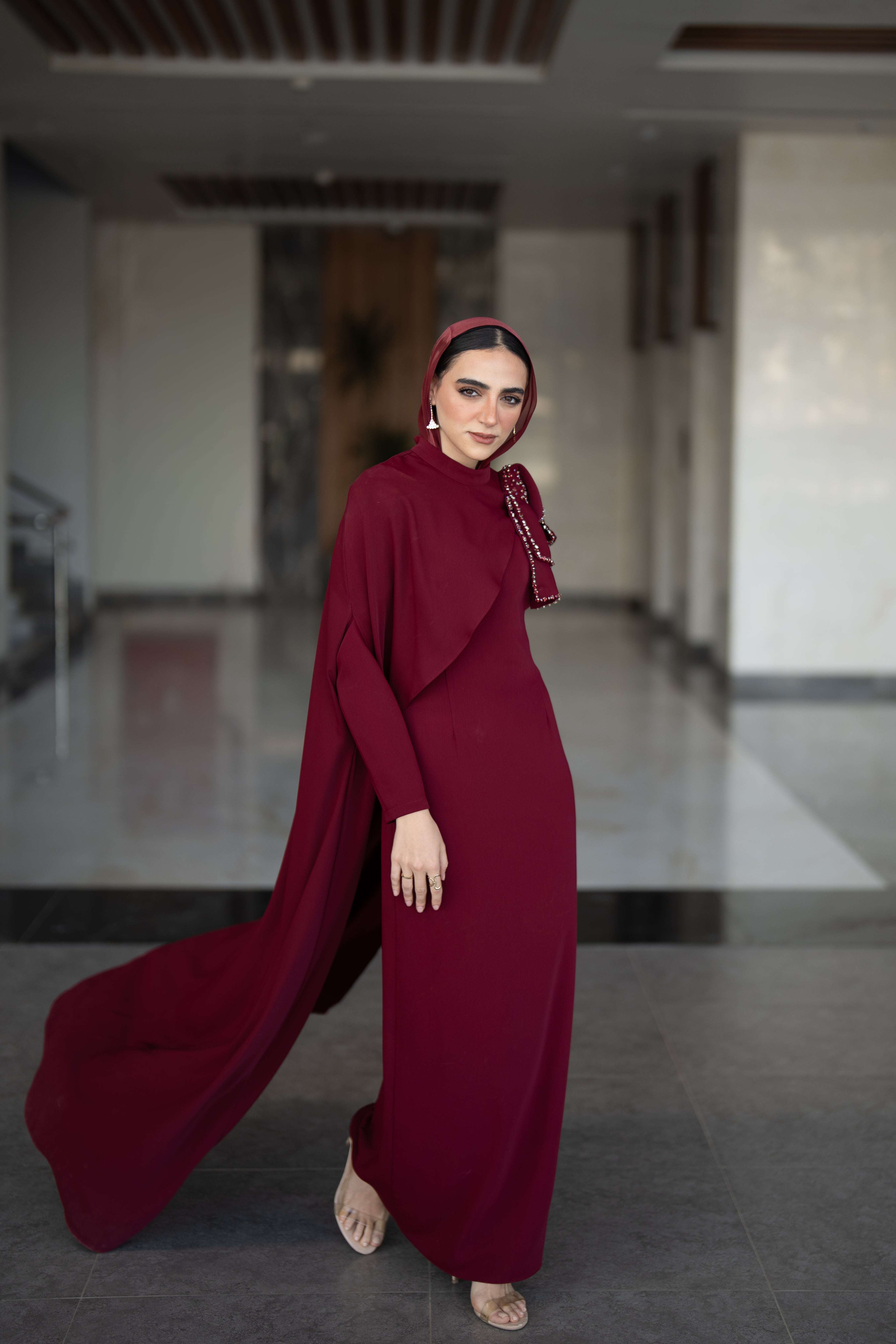 Layla Dress - Wine Red