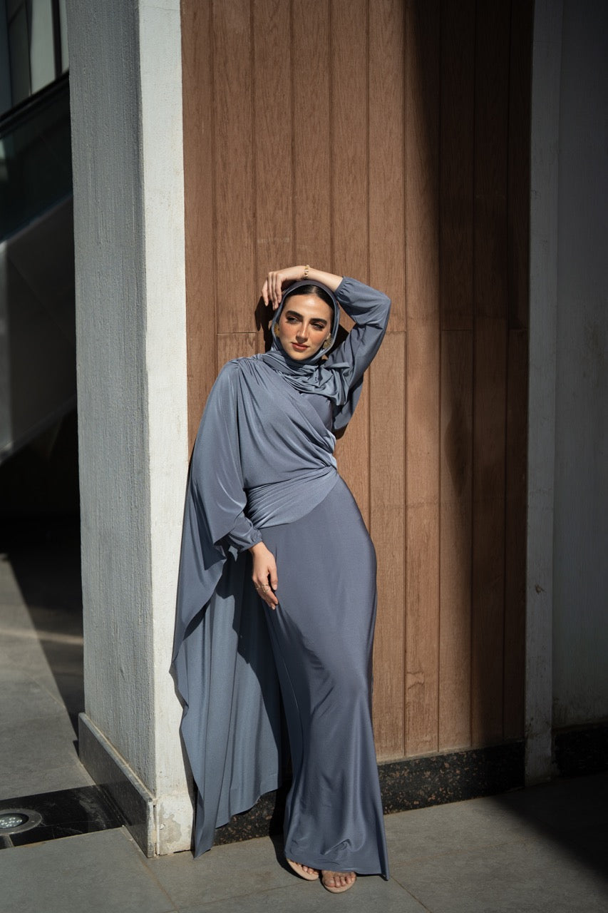 Sara Dress - Slate Blue