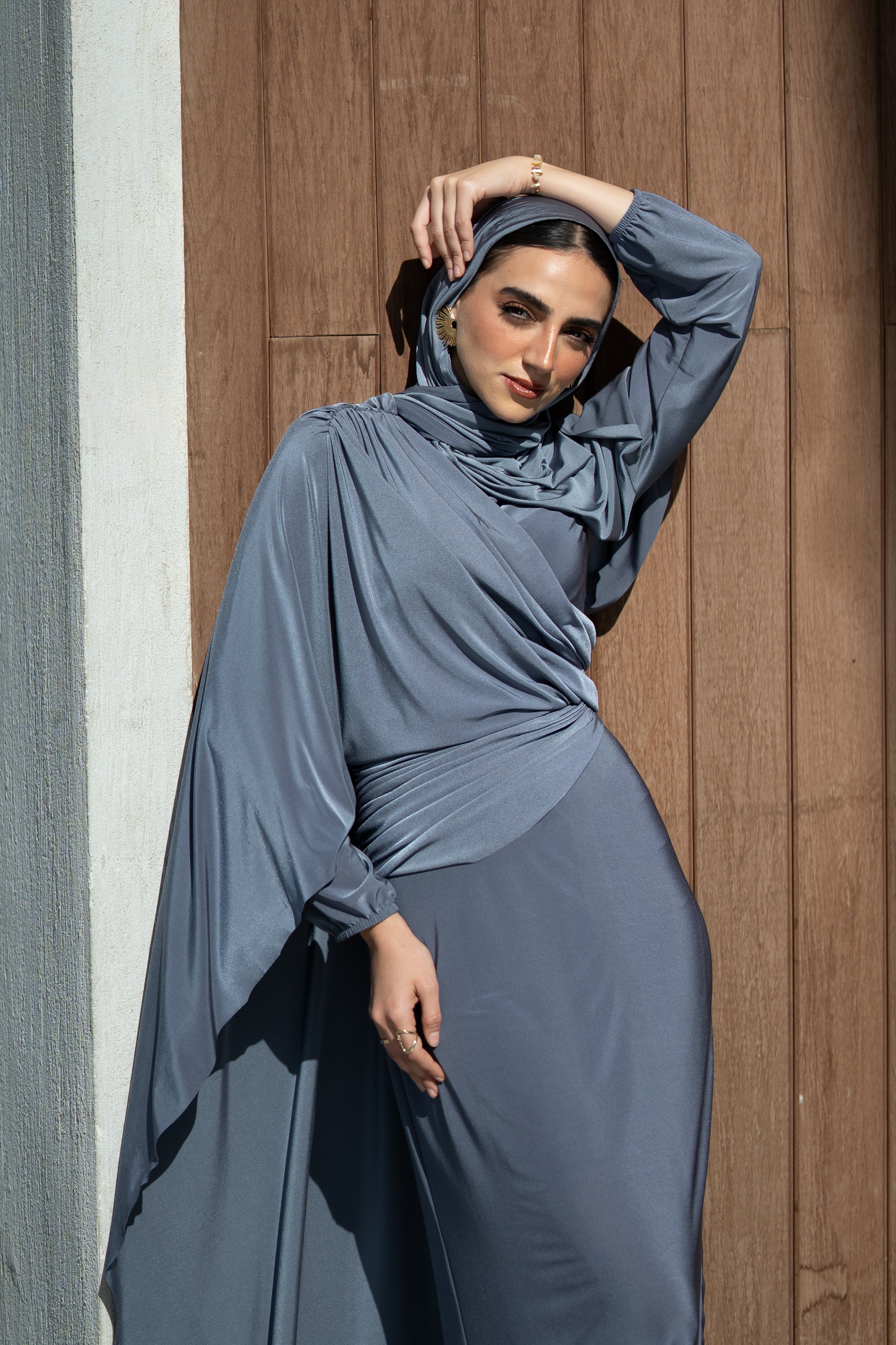 Sara Dress - Slate Blue