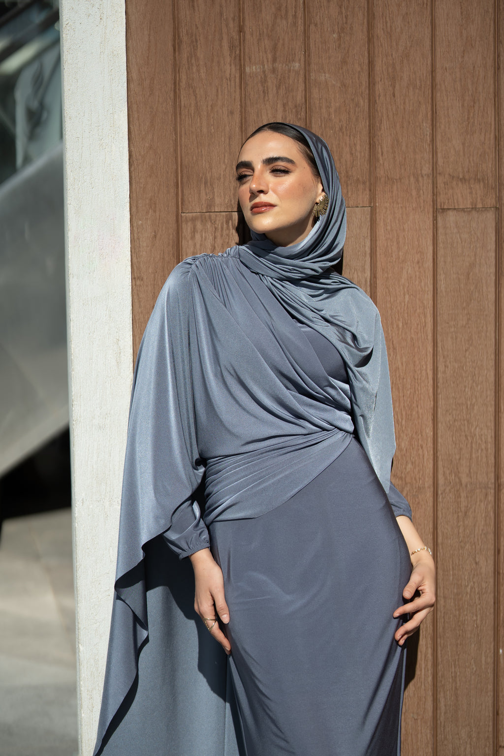 Sara Dress - Slate Blue