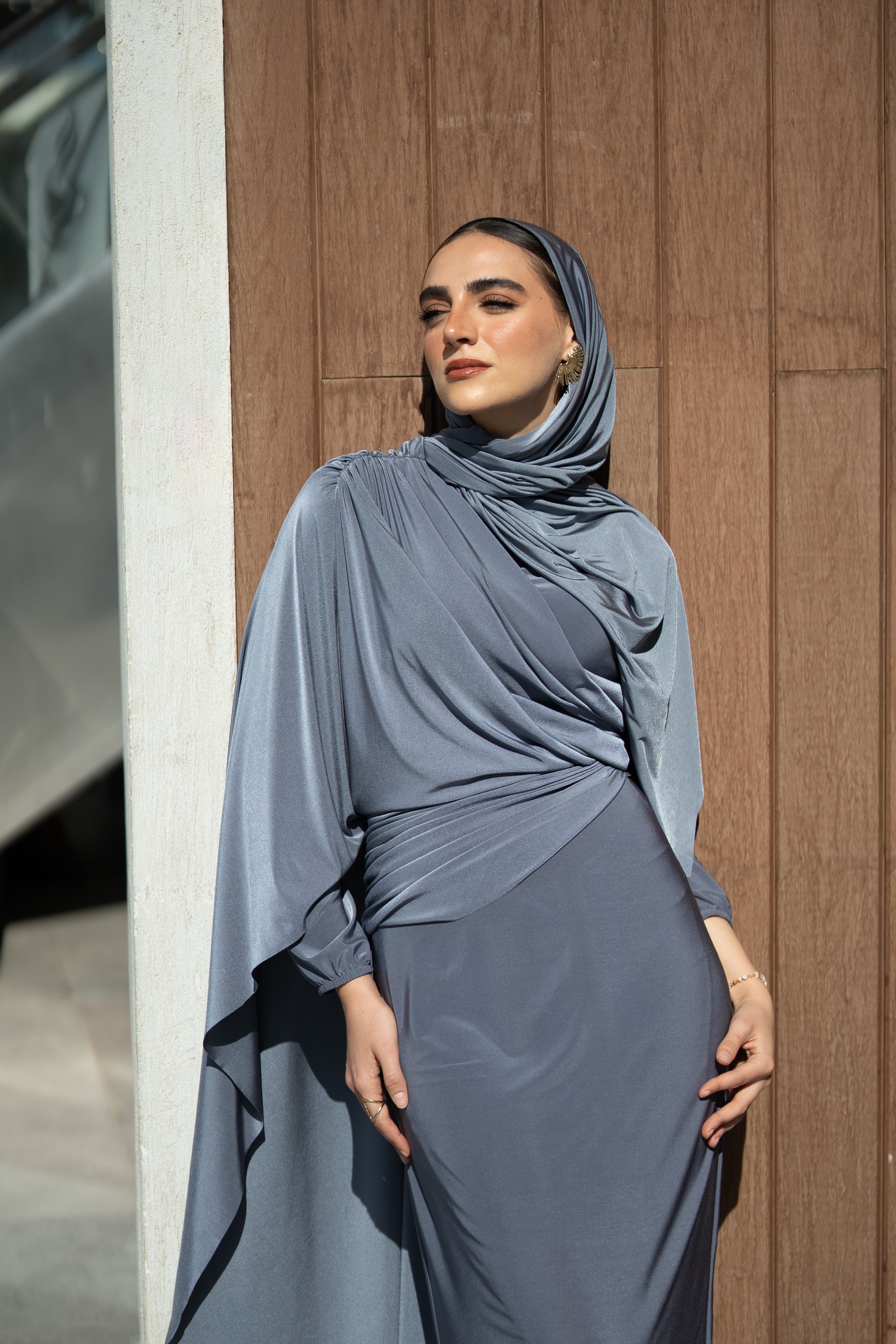Sara Dress - Slate Blue