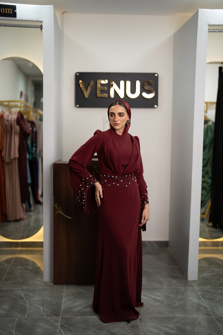 Celeste Dress - Burgundy