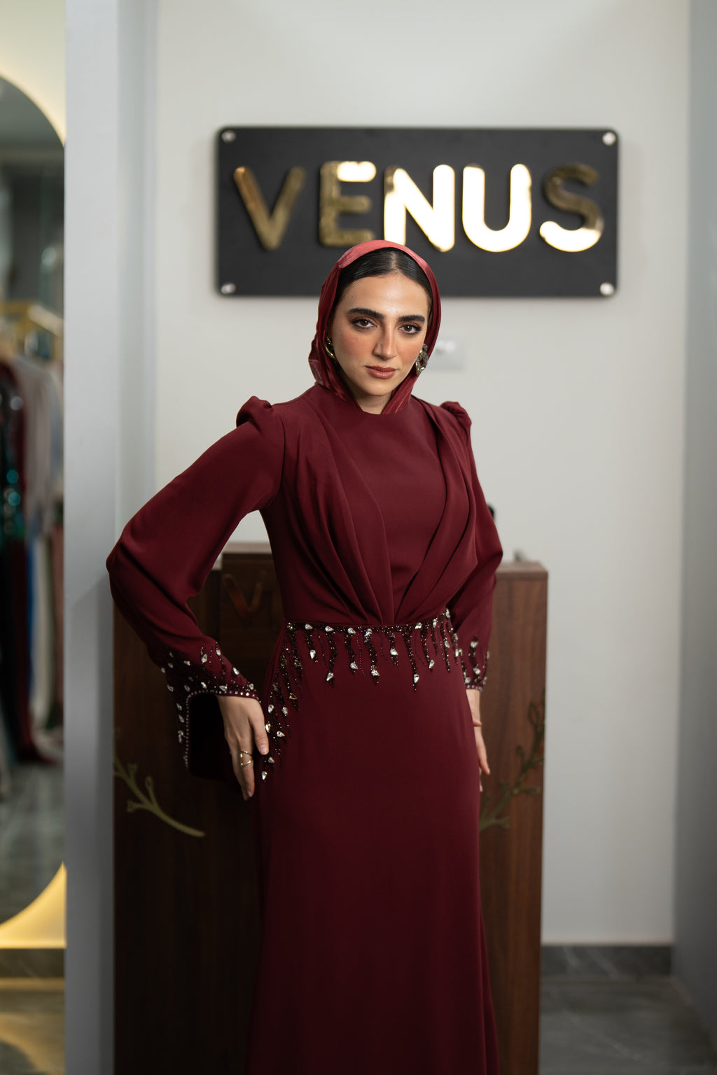 Celeste Dress - Burgundy