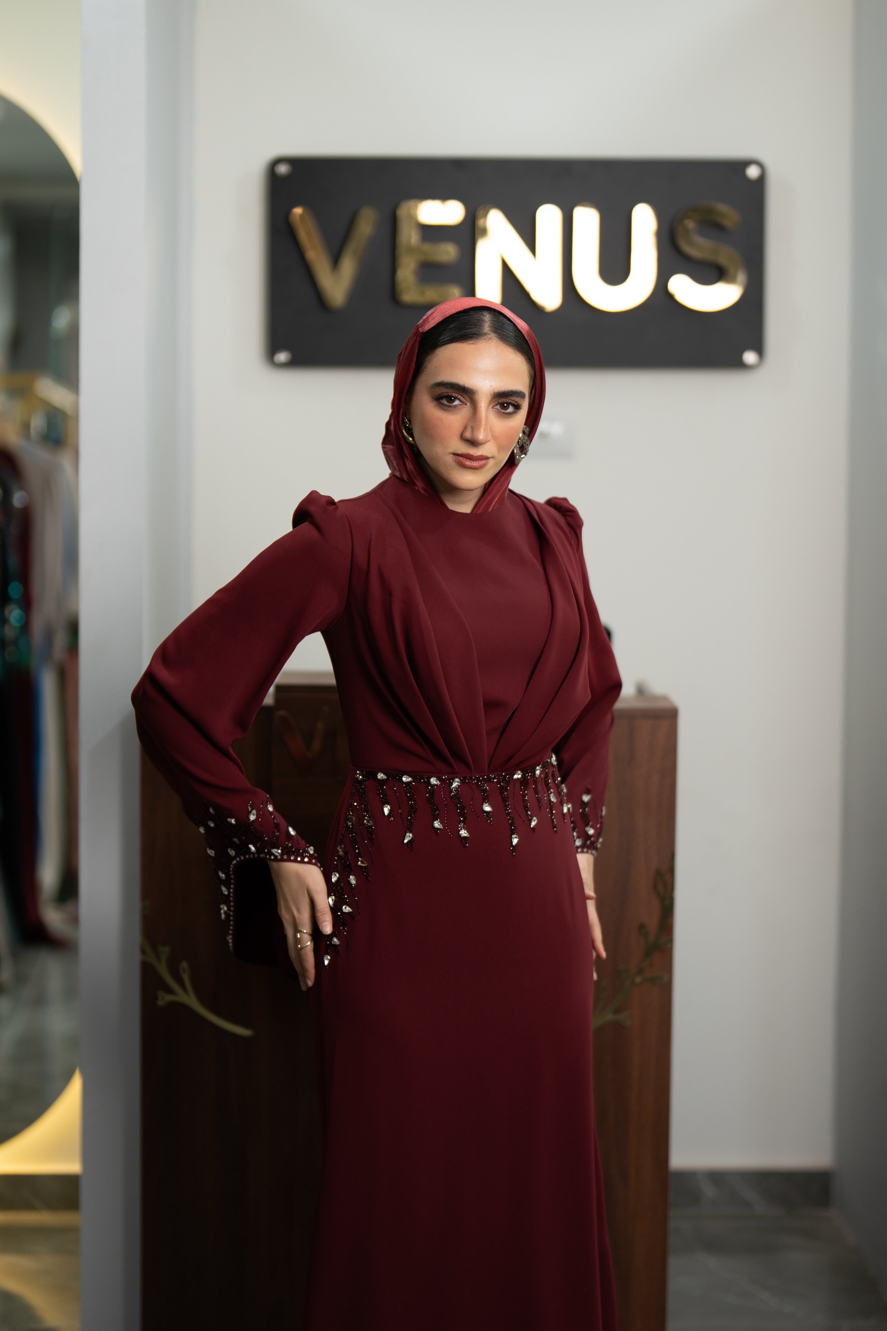 Celeste Dress - Burgundy