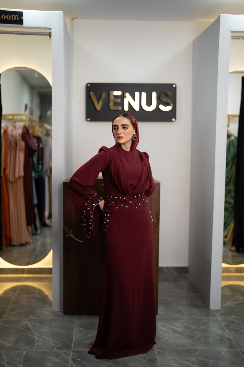 Celeste Dress - Burgundy
