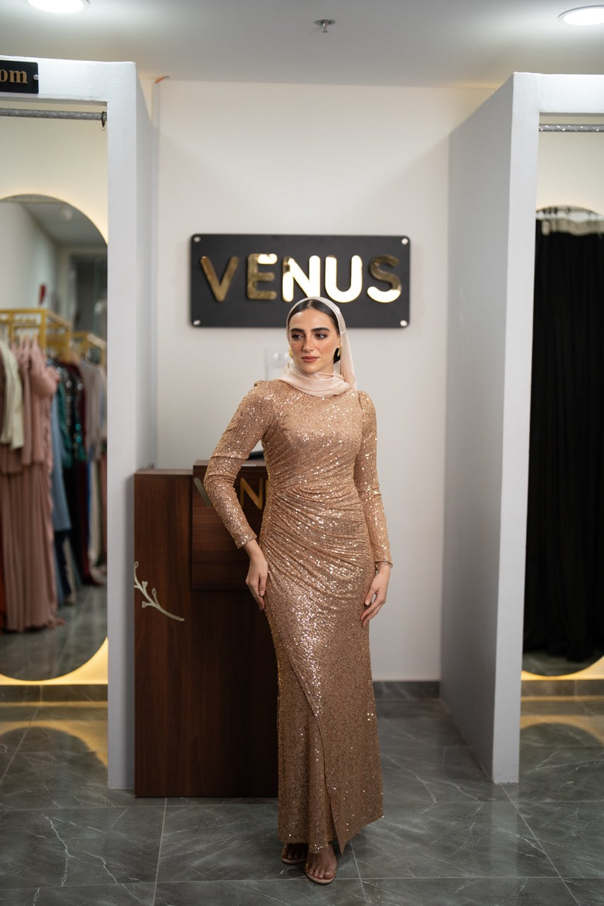 Gabriella Dress - Rose Gold