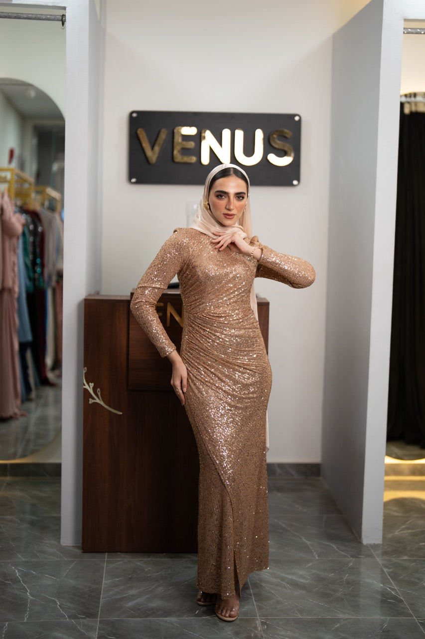 Gabriella Dress - Rose Gold