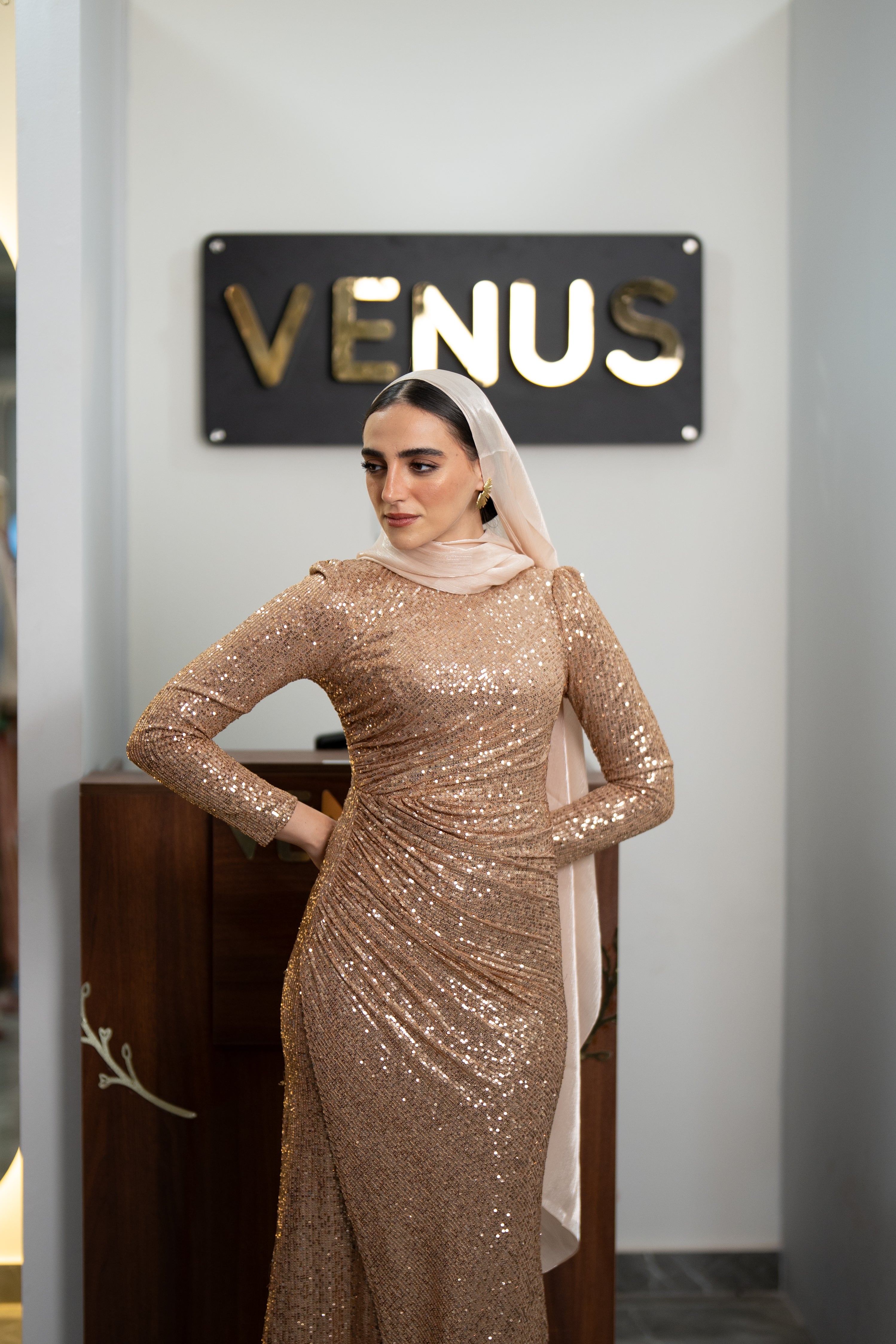 Gabriella Dress - Rose Gold