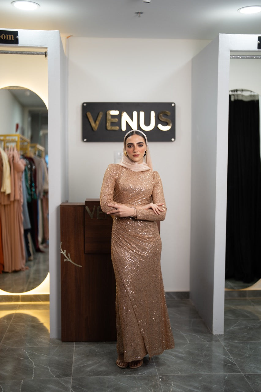 Gabriella Dress - Rose Gold