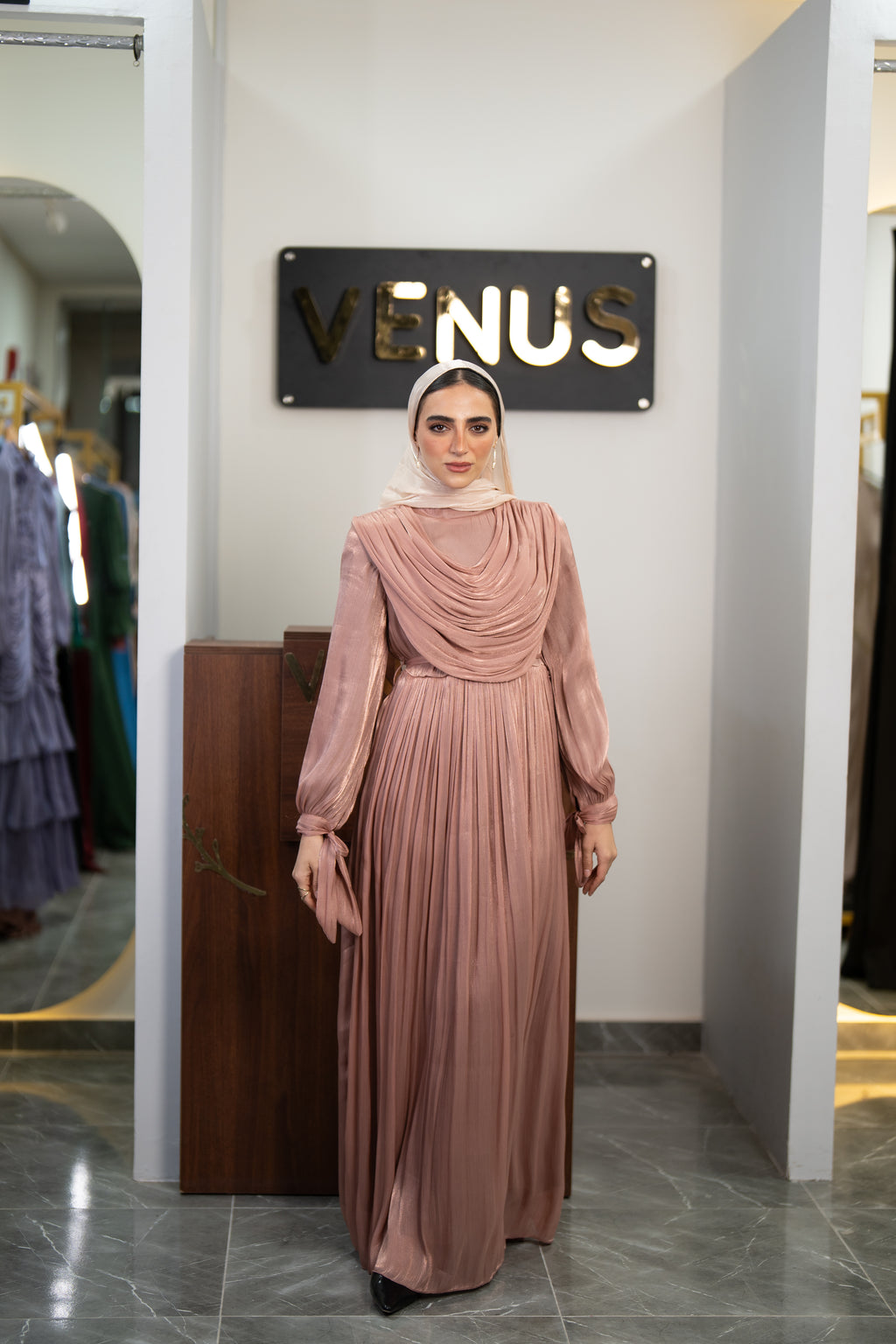Rosette Dress - light pink