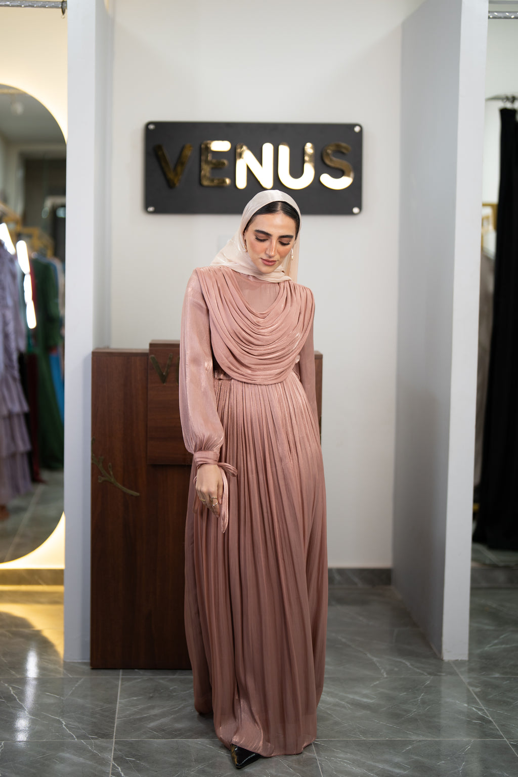 Rosette Dress - light pink