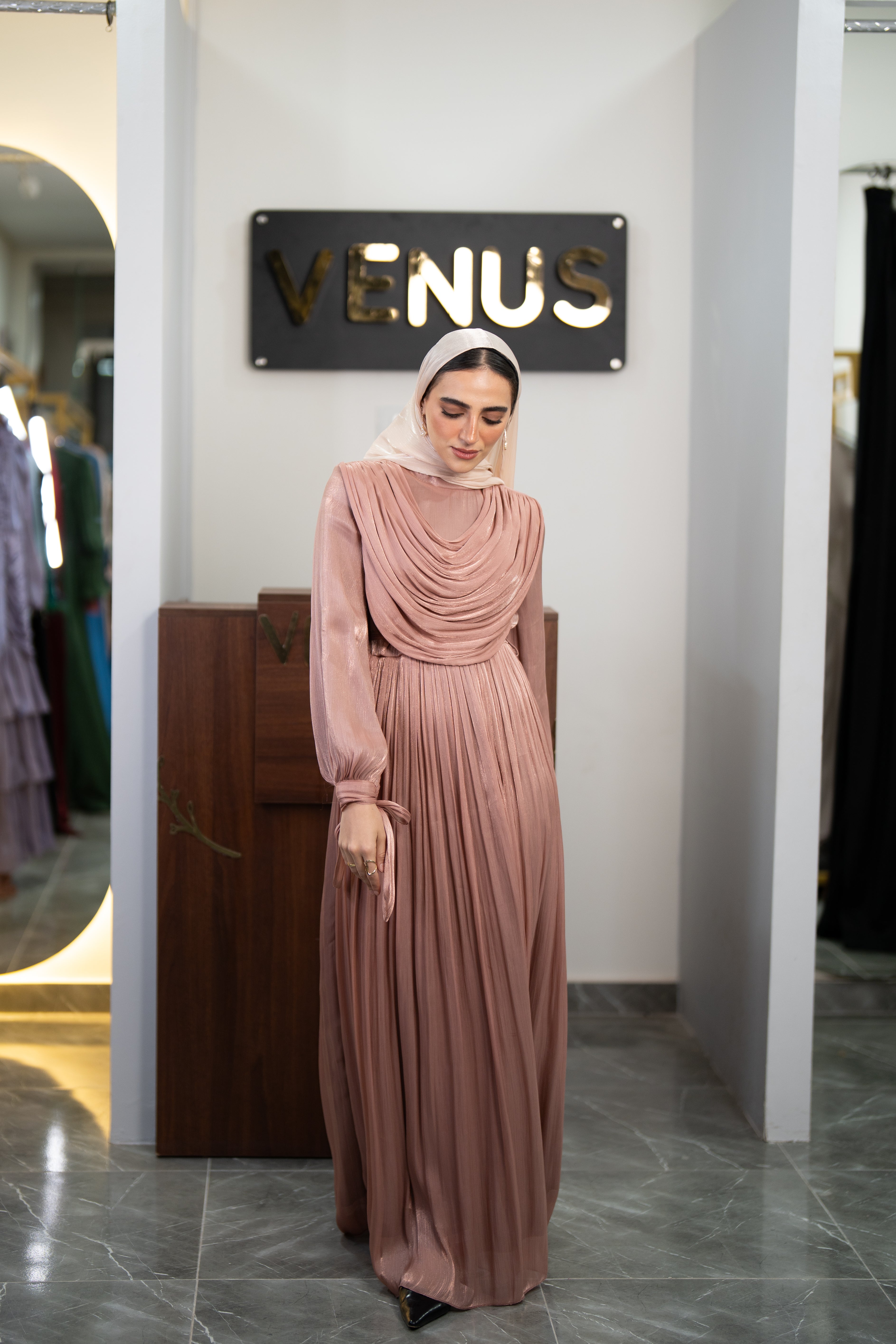 Rosette Dress - light pink