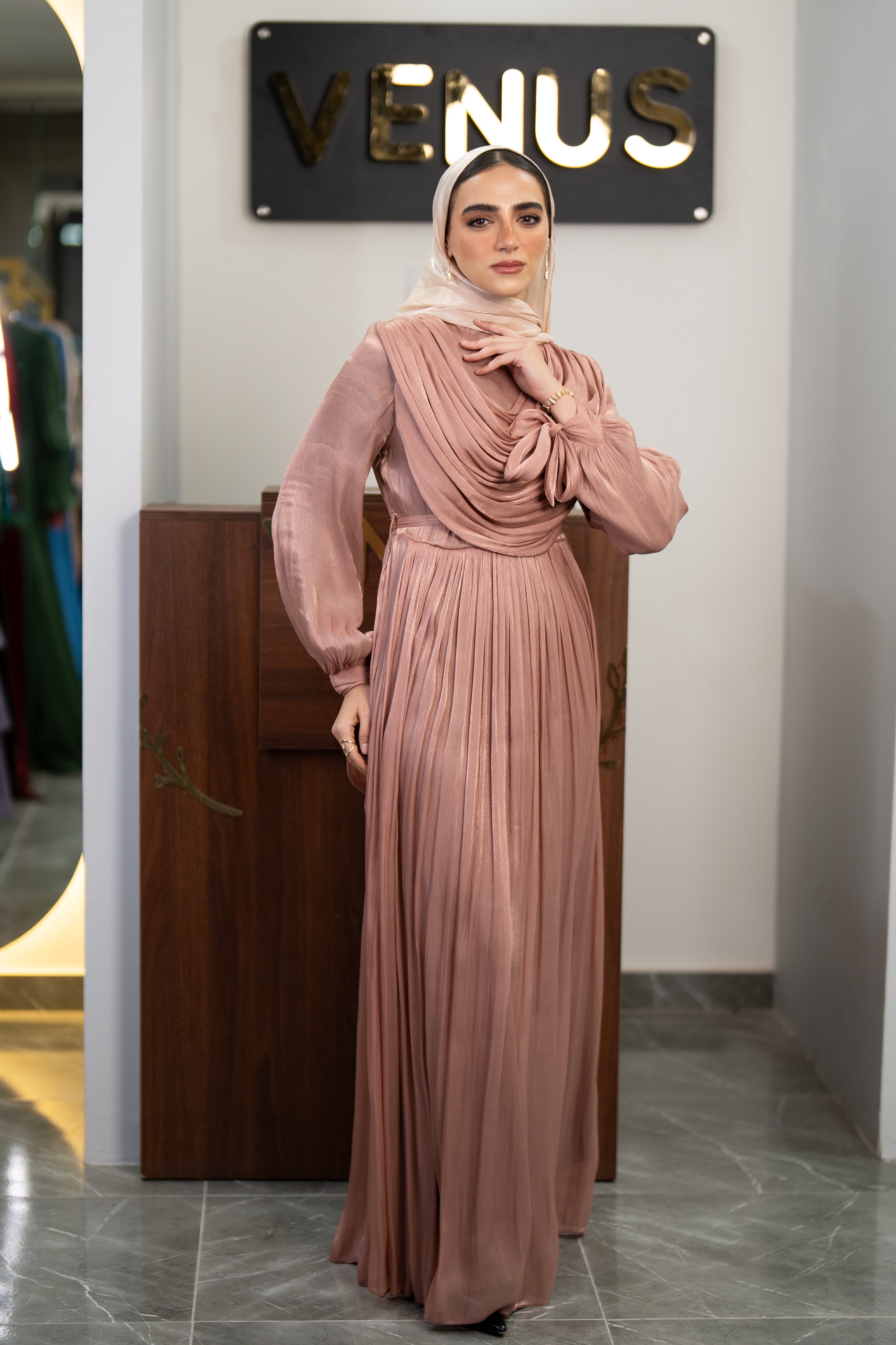 Rosette Dress - light pink