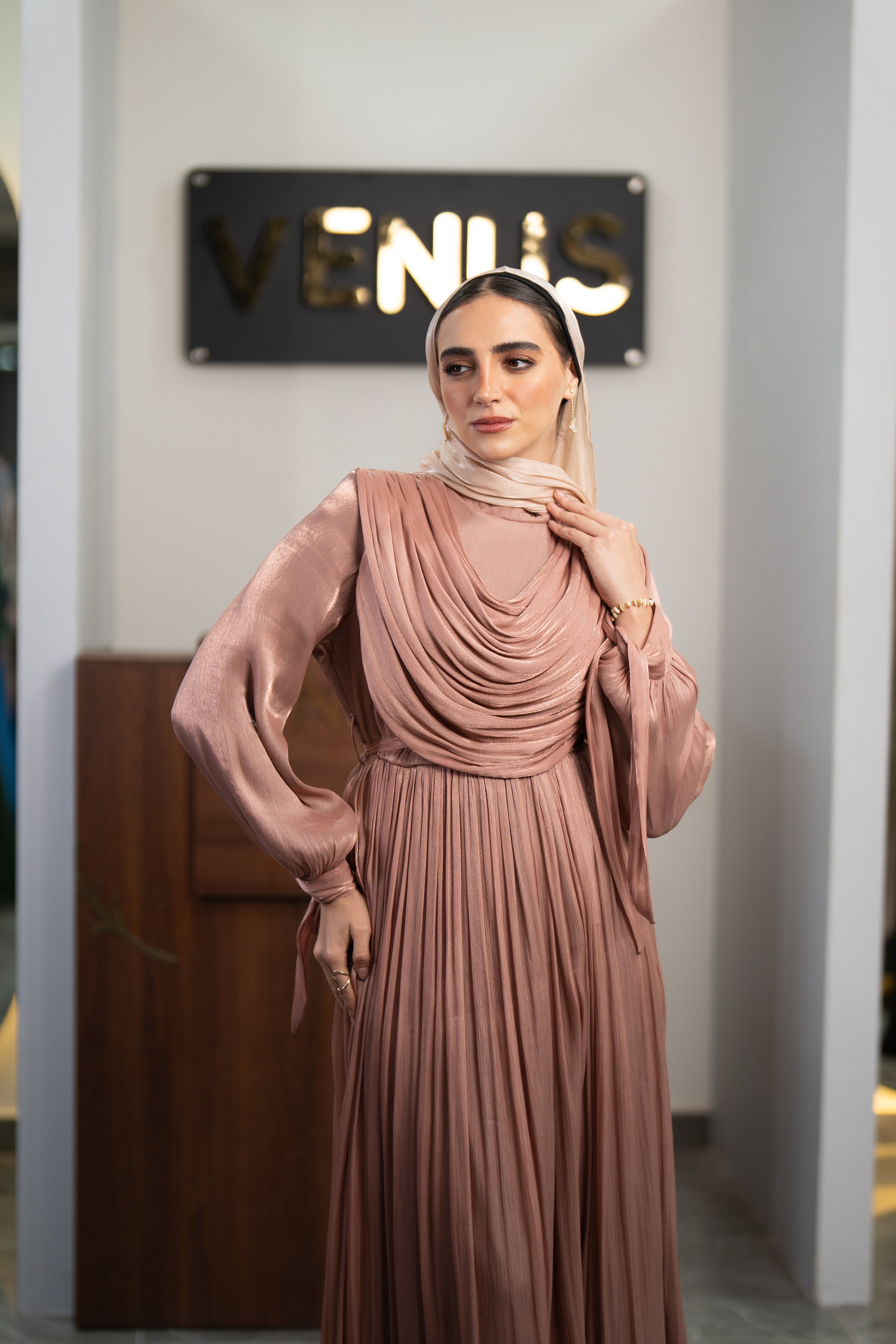 Rosette Dress - light pink