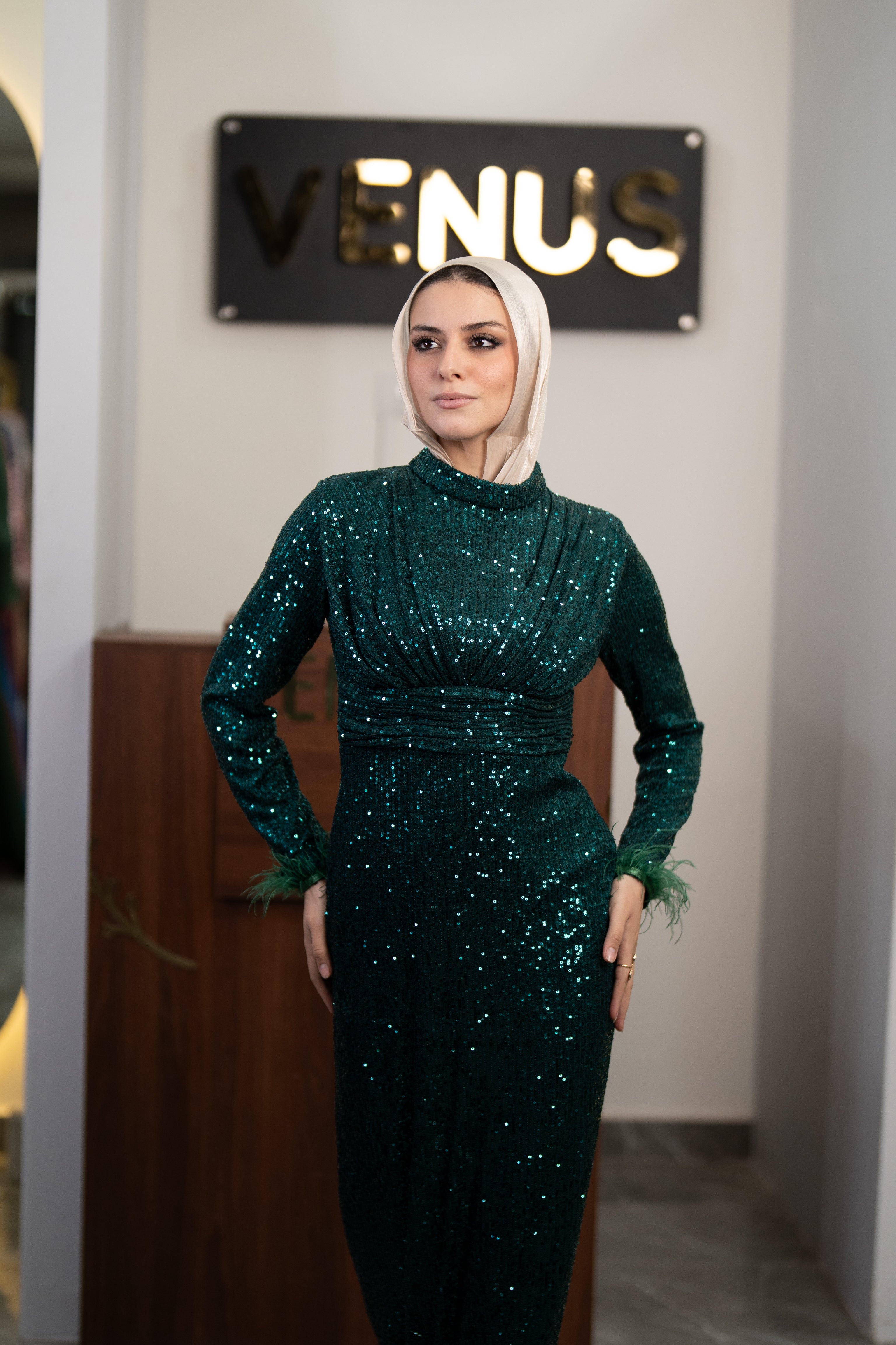 Glamour Dress - dark green