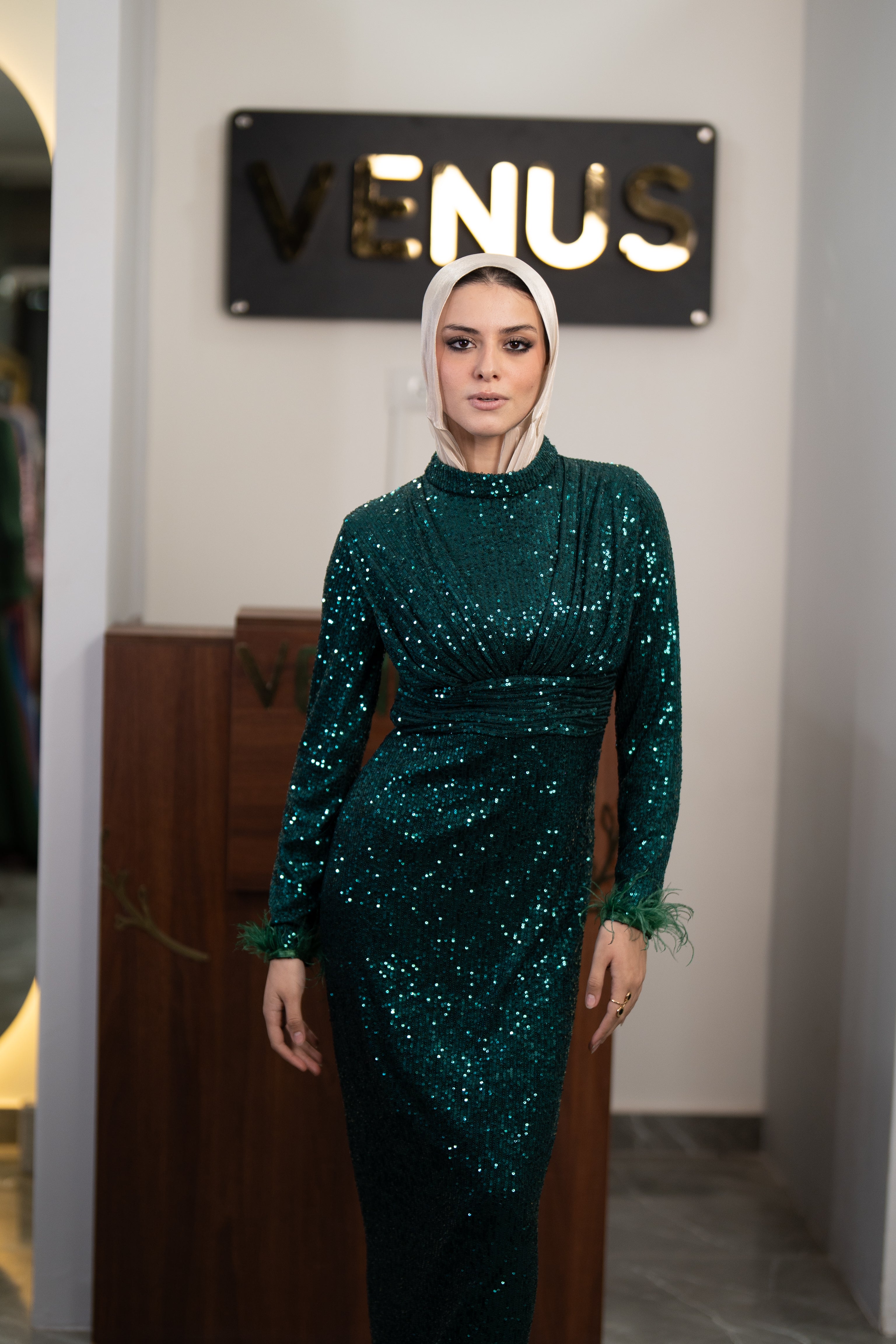 Glamour Dress - dark green