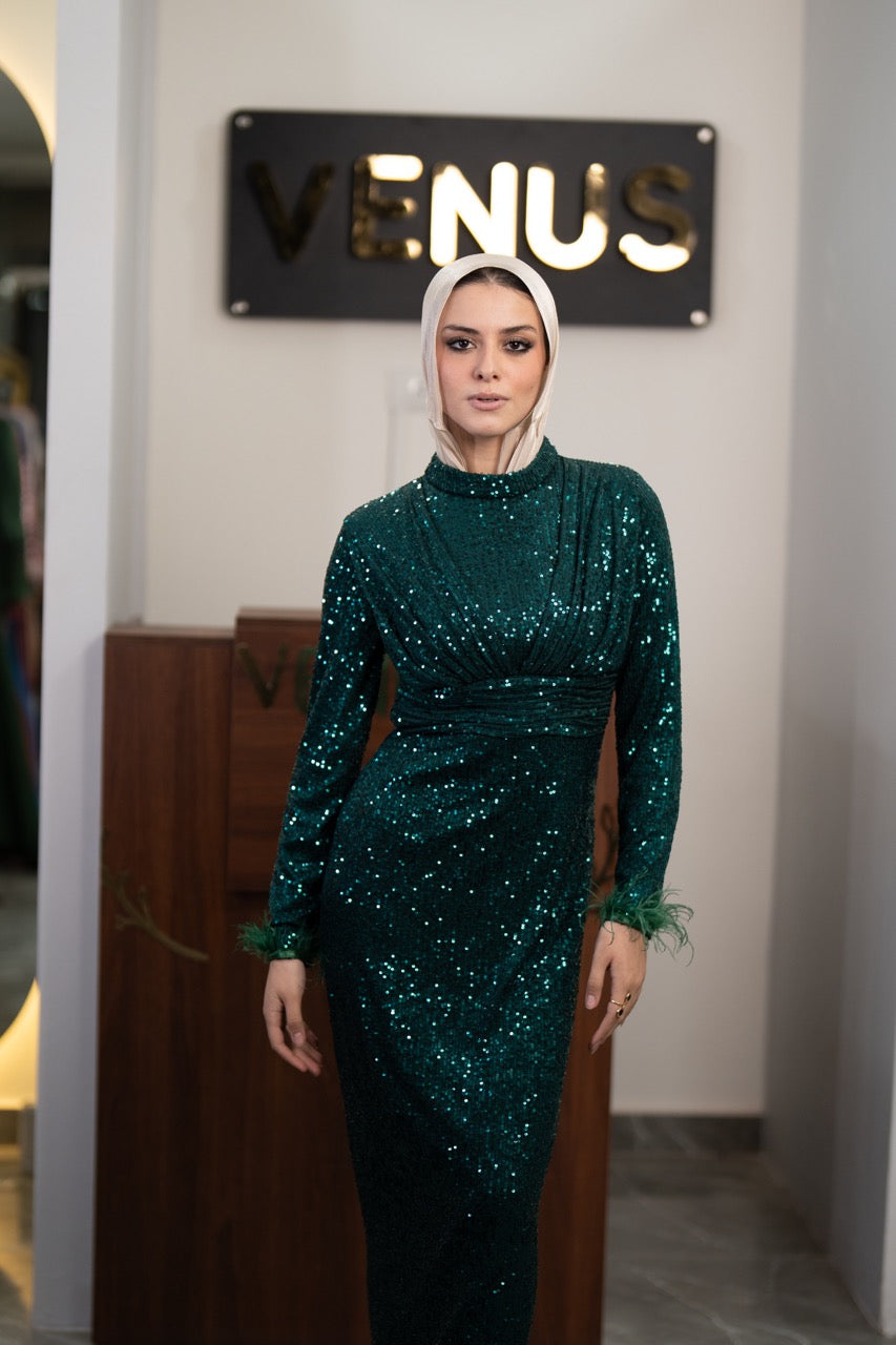 Glamour Dress - dark green