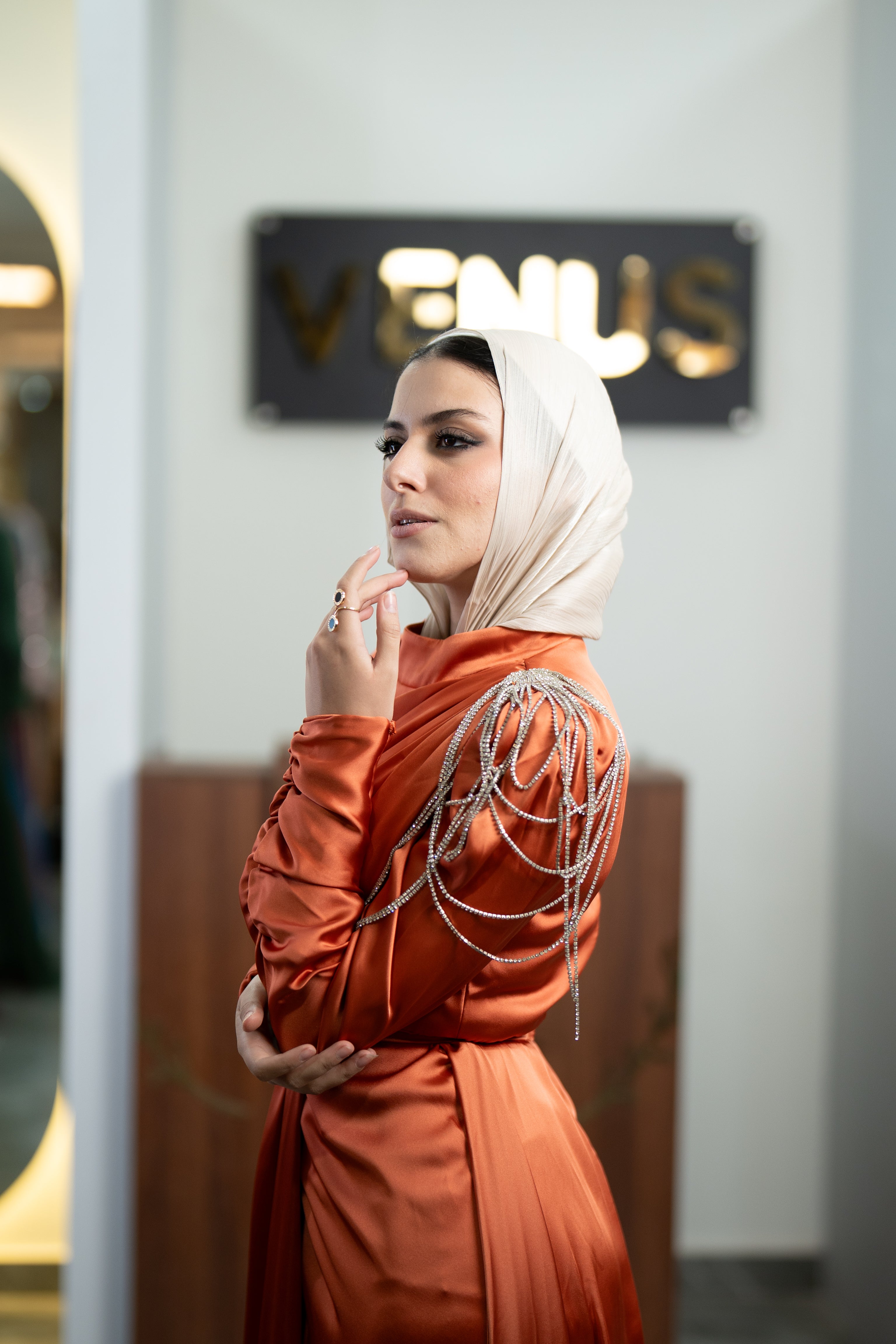 Valencia Dress - Coral Orange