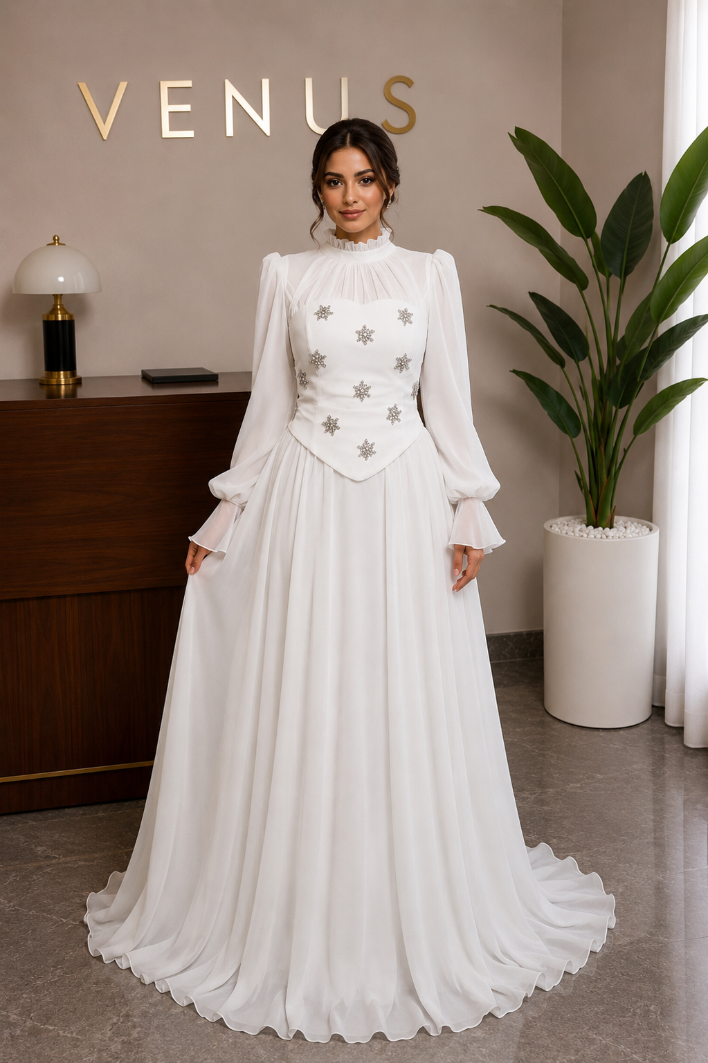 Crystal Star Gown - White