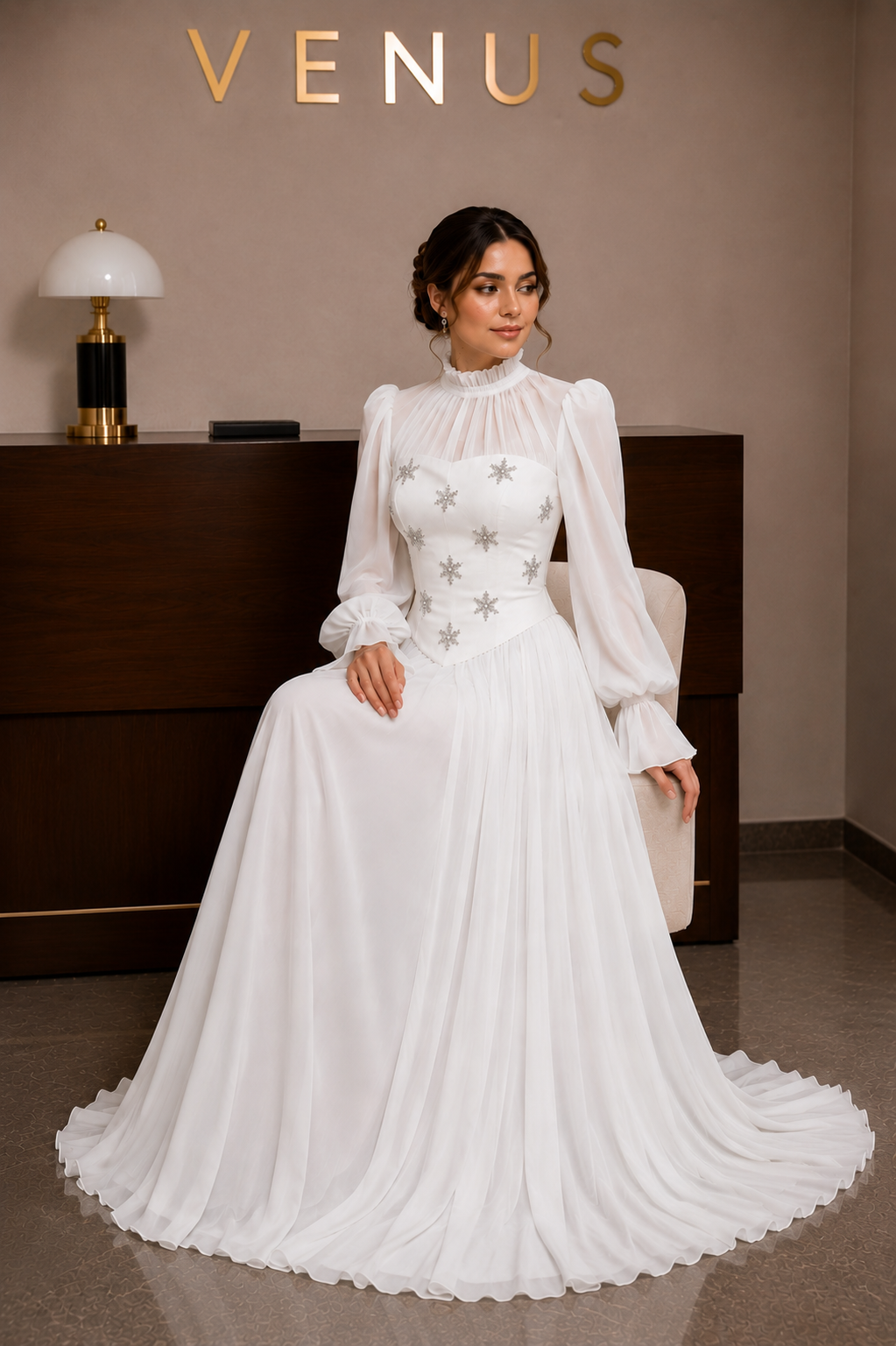 Crystal Star Gown - White