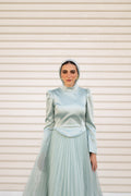 Liora Pleated Evening Dress - Sage Green