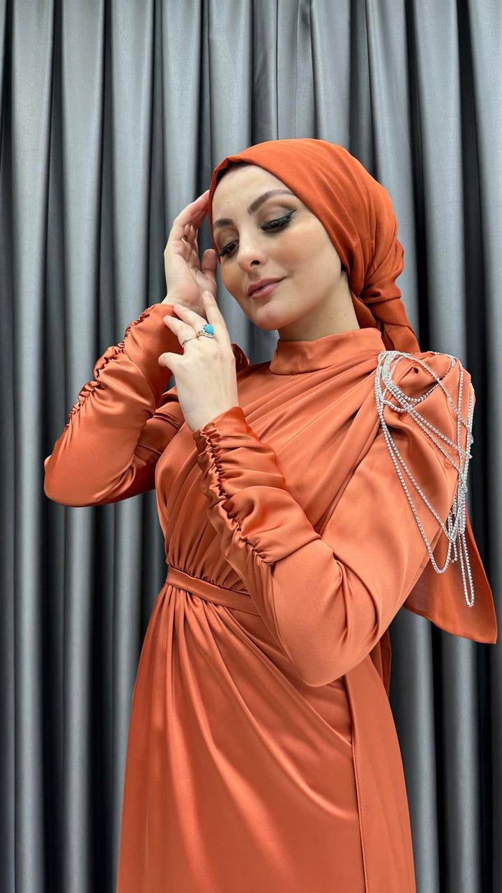 Valencia Dress - Coral Orange