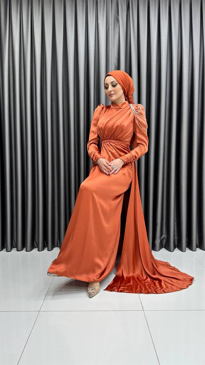 Valencia Dress - Coral Orange