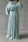 Rosette Dress - Ice Blue