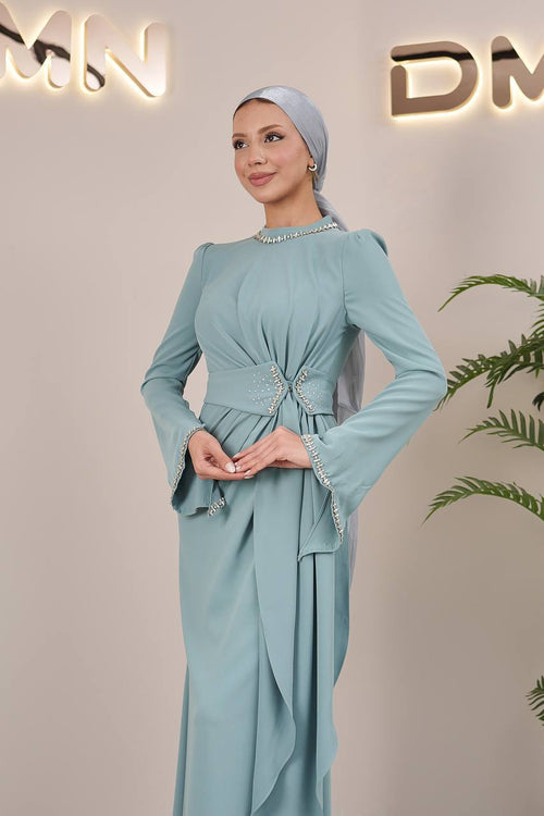 Adriana Dress - Aqua Blue