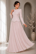 Pearl Trim Dress - Blush