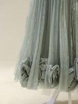 Liora Pleated Evening Dress - Sage Green